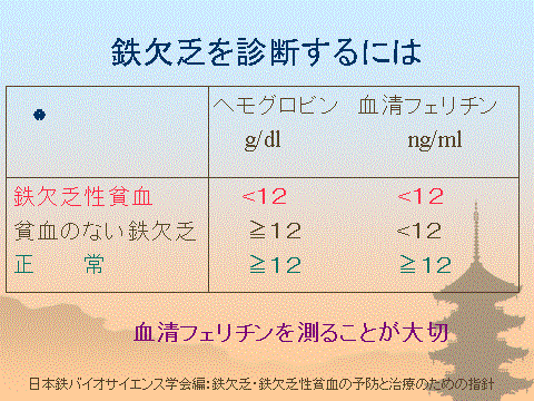鉄量状態の検査