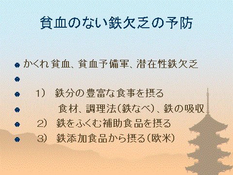 食事からの鉄欠乏対策